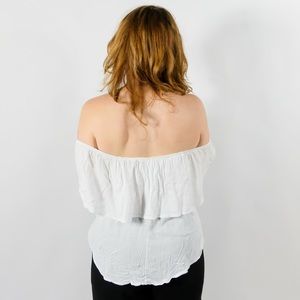 ✨ Farrow Need Supply Off Shoulder White Bardot Top